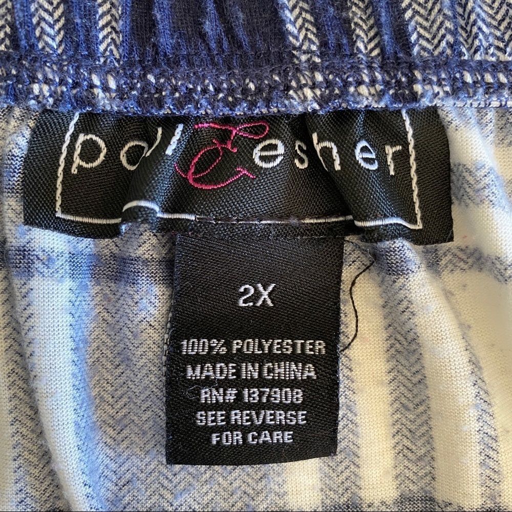 Off Shoulder Blue plaid shirt size 2X - Picture 6 of 7